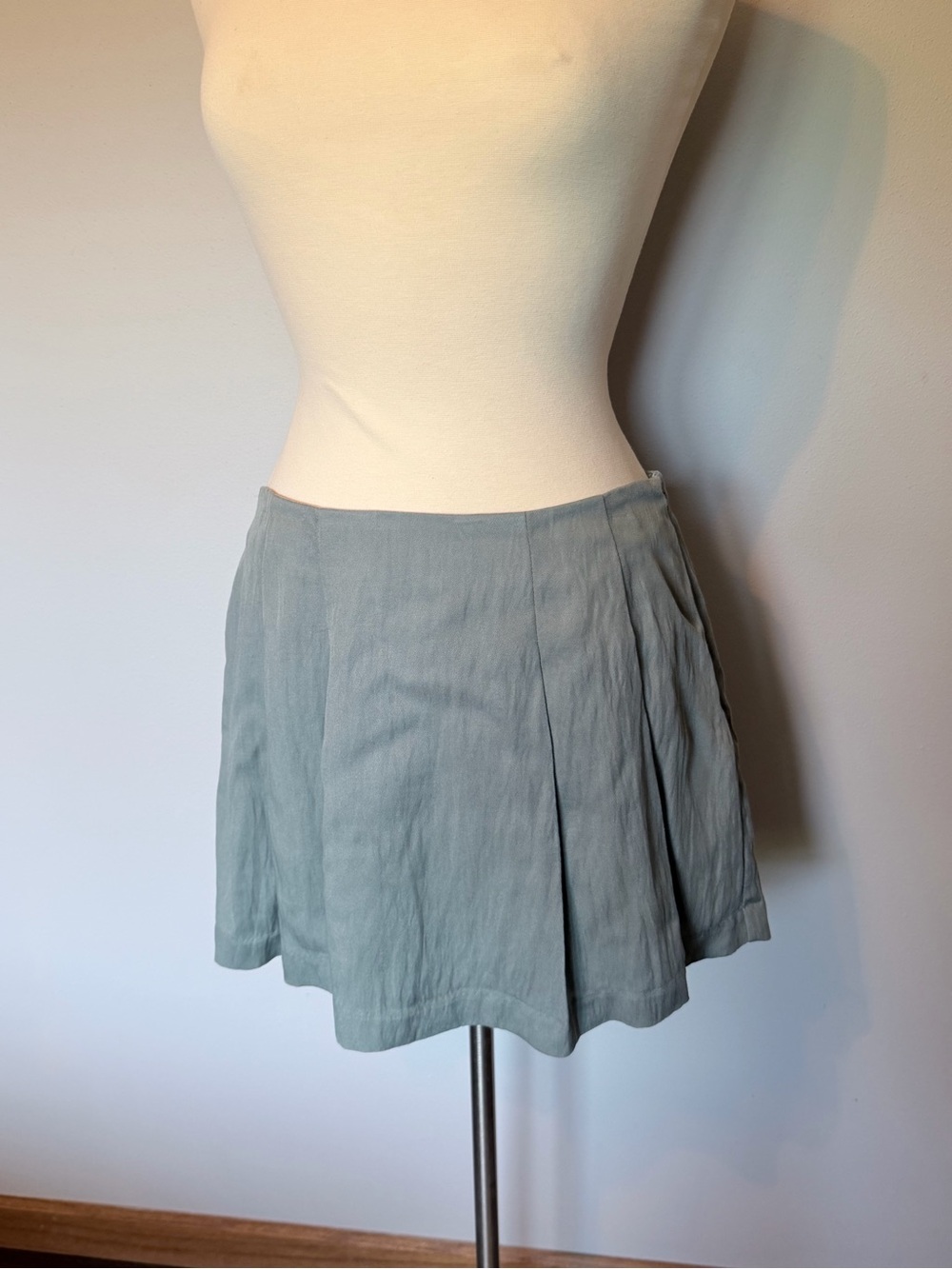a new day Sage Green Pleated Mini Skirt